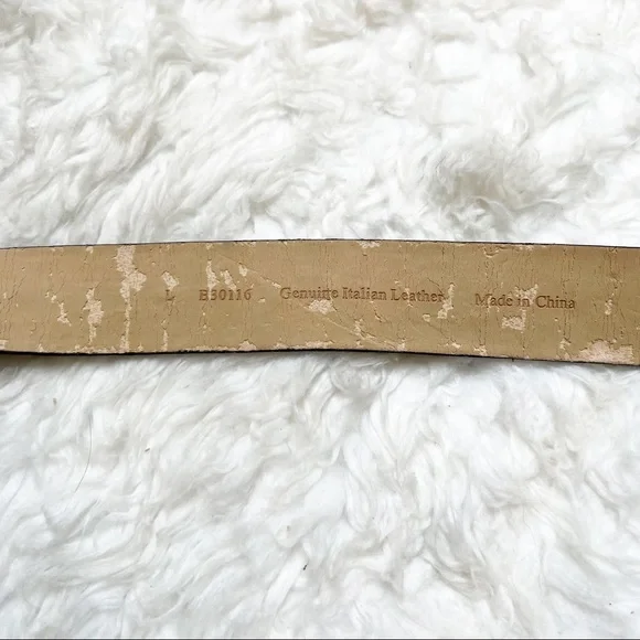 Women’s leather belt with large silver buckle black silver bling rhinestones - Picture 3 of 9